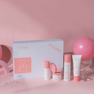 ESTELIN 377 Niacinamide Fade Spots & Brightening Skin Care Set (5 Pieces + Facial Roller)