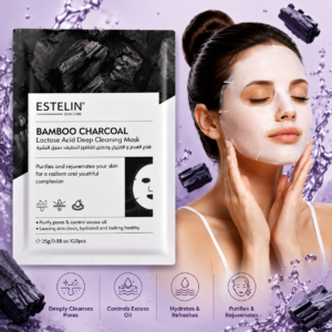 Estelin Bamboo Charcoal Lactose Acid Deep Cleaning Mask x10 sheets