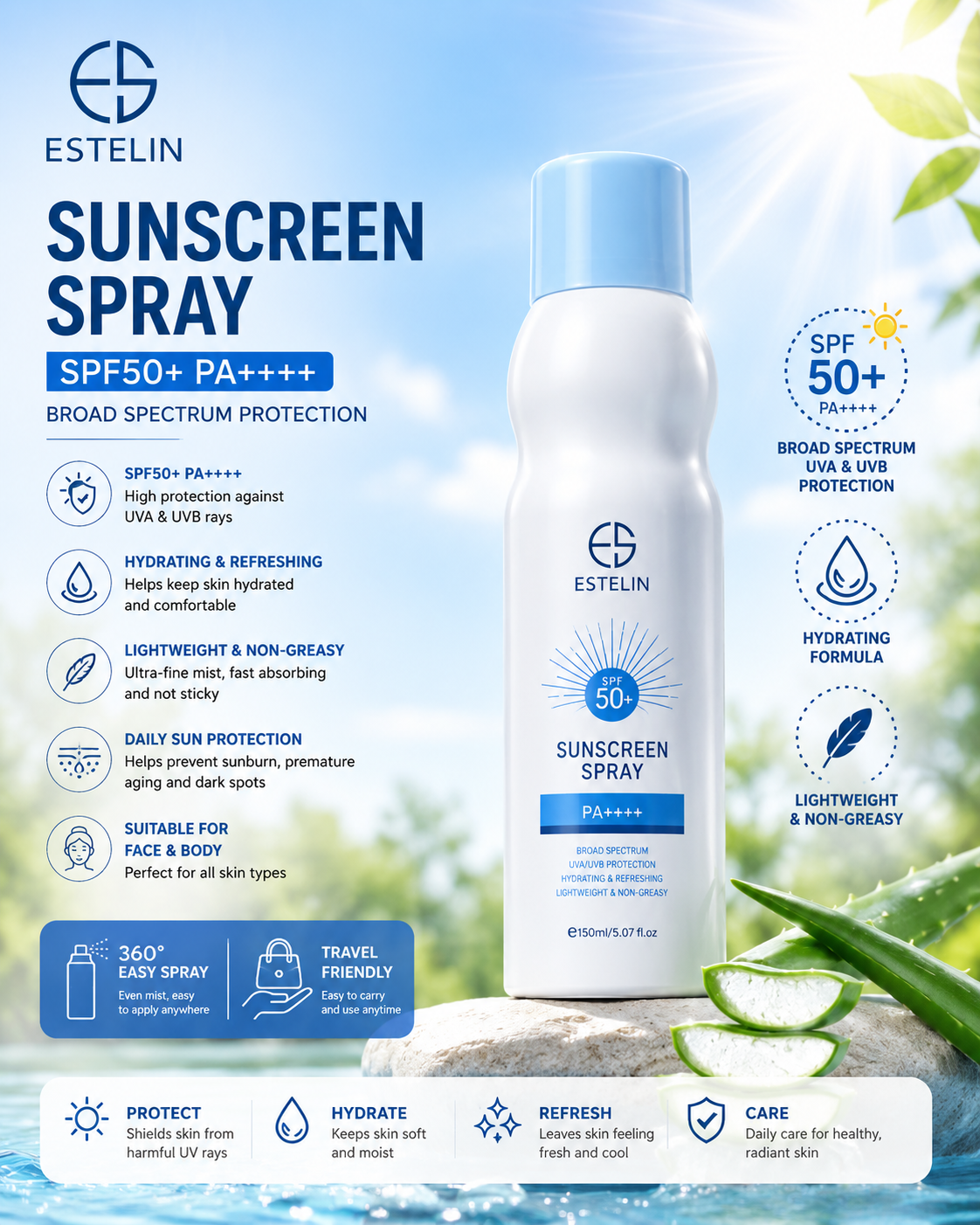 ESTELIN Sunscreen Spray SPF50+ PA++++