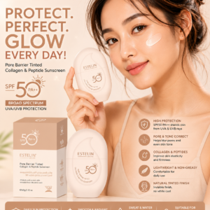 ESTELIN Pore Barrier Tinted Collagen & Peptide Sunscreen SPF50 PA++ 60g